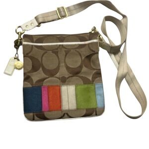 Coach Multicolor Stripe Crossbody Bag